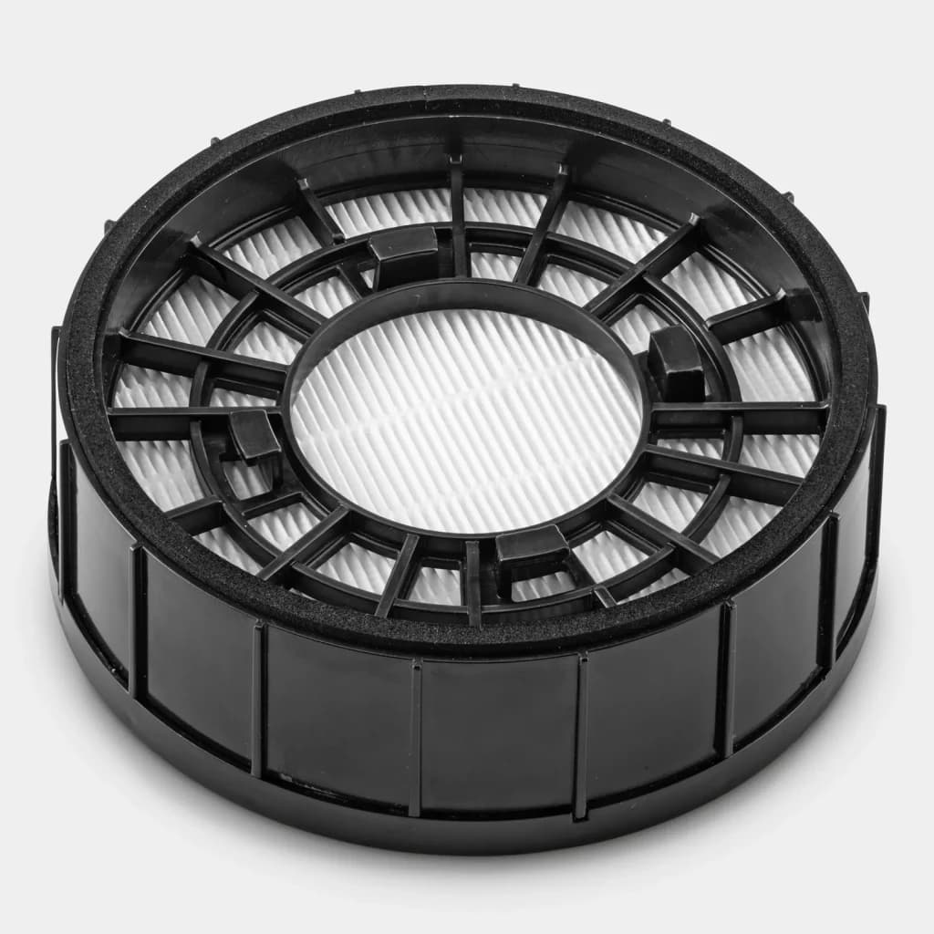 Aspiradora Kärcher T 11/1 Classic HEPA Gris 23,5kPa 850W, detalle: filtro HEPA cilíndrico negro con rejilla radial