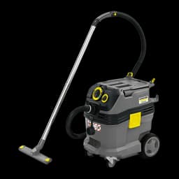 Aspirador Kärcher NT 30/1 Tact Te M Preto/Cinzento 25,4 kPa 1380W, vista lateral: corpo com rodas, mangueira flexível e tubo