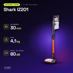 Aspiradora Escoba Shark IZ201 Naranja Sin Cable 45V Ión de litio 40min - características