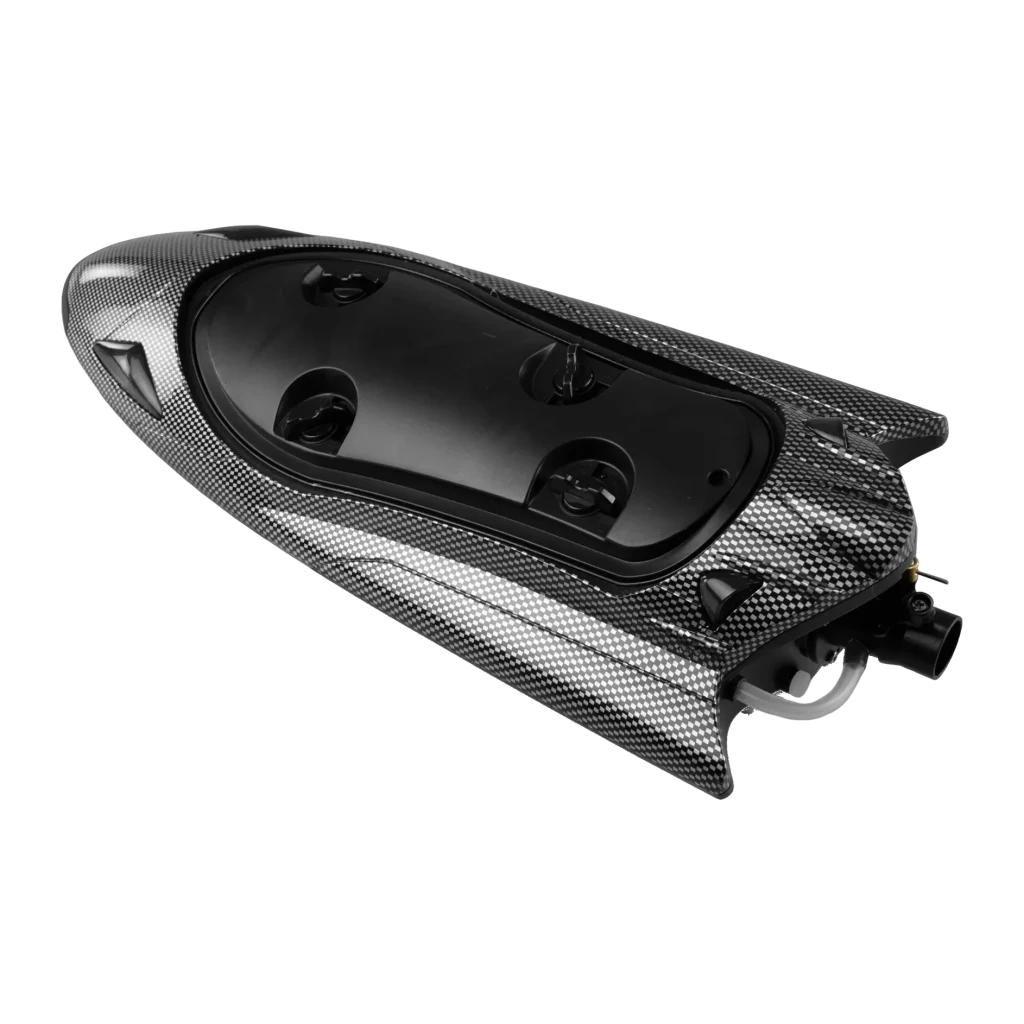 Bateau RC Amewi Stingray 335mm RTR Noir 40km/h 2000mAh Li-Ion 80m 26108, vue dessus: coque effet fibre de carbone