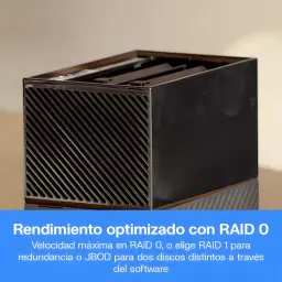 Disque Dur Externe WD My Book Duo 16To USB 3.1 Noir, vue latérale: grille de ventilation diagonale et baies de disques