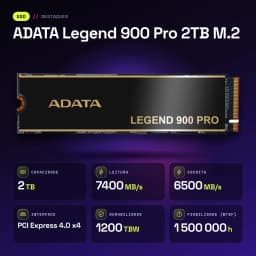 SSD ADATA Legend 900 Pro 2TB M.2 NVMe PCIe 4.0 Con Disipador Negro - características