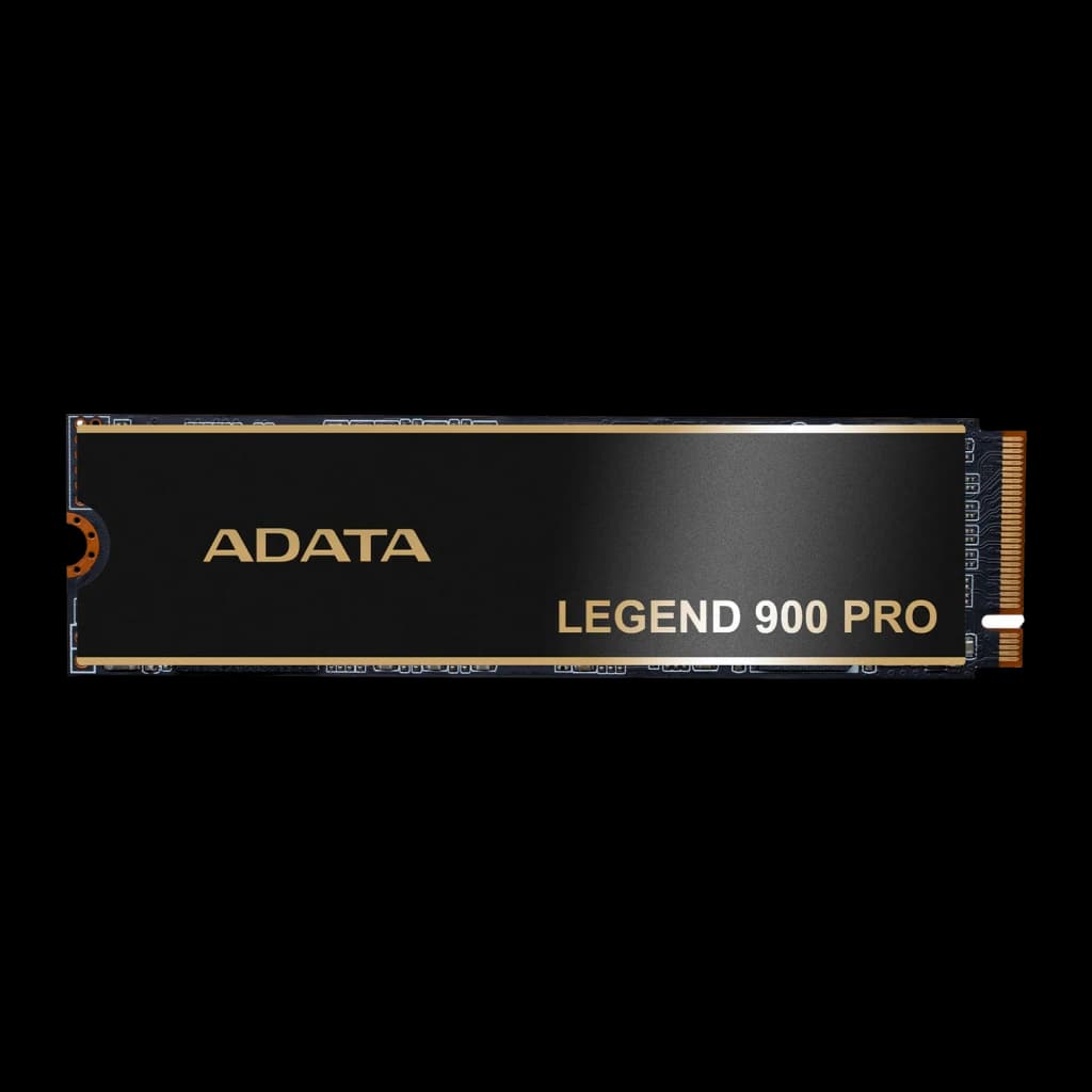 SSD ADATA Legend 900 Pro 2TB M.2 NVMe PCIe 4.0 Con Disipador Negro, vista frontal: disipador negro con letras doradas