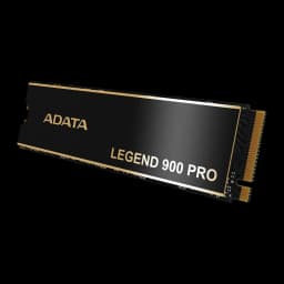 SSD ADATA Legend 900 Pro 2TB M.2 NVMe PCIe 4.0 Con Disipador Negro, vista angular: disipador negro con letras doradas