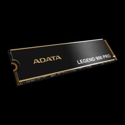 SSD ADATA Legend 900 Pro 2TB M.2 NVMe PCIe 4.0 Con Disipador Negro, vista en ángulo: disipador negro con ribetes dorados