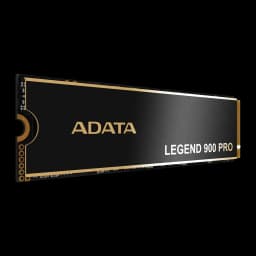 SSD ADATA Legend 900 Pro 2TB M.2 NVMe PCIe 4.0 Con Disipador Negro, vista angular: disipador negro con letras doradas