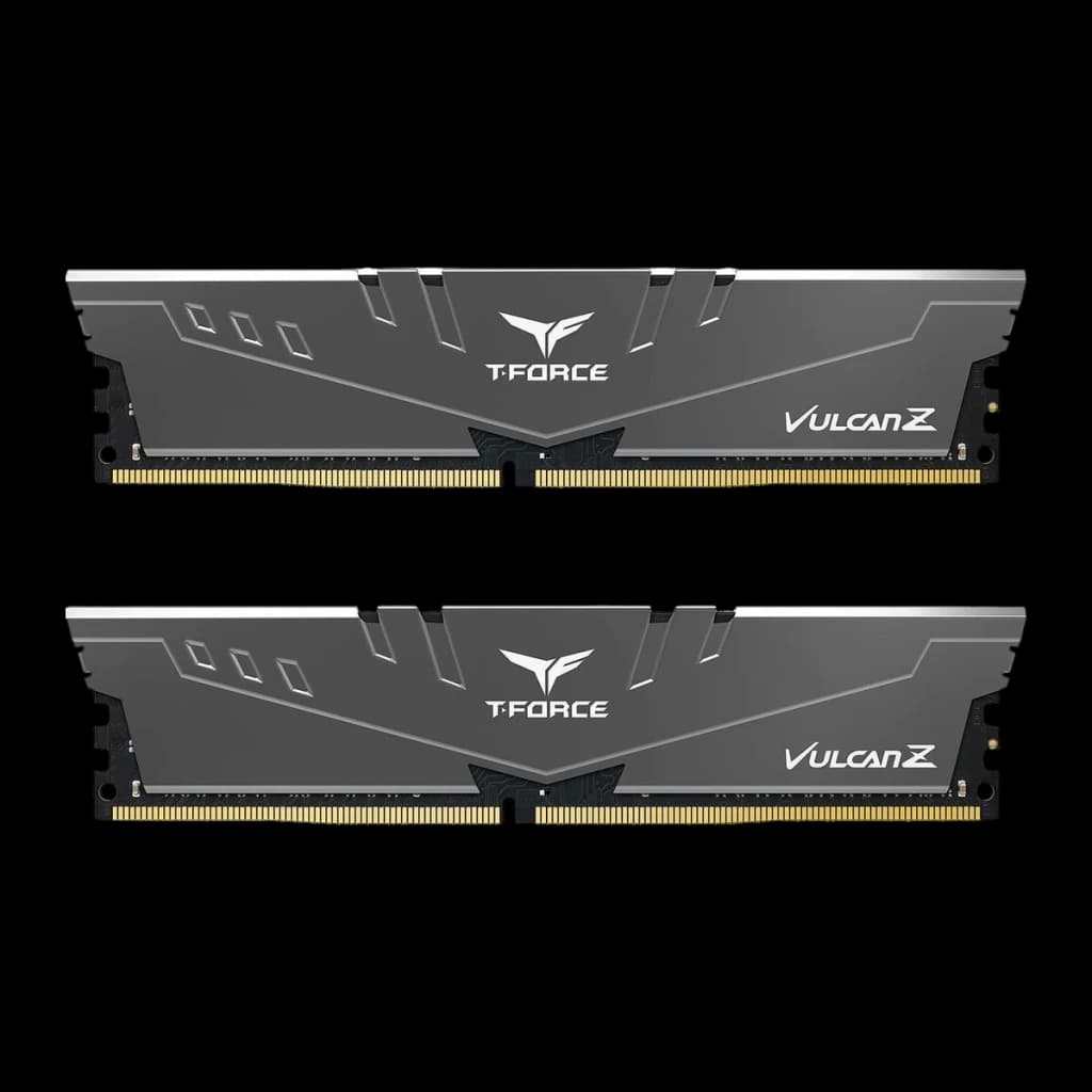 Memória RAM Team Group T-Force Vulcan Z DDR4 3200MHz 16GB (2x8GB) CL16 Cinzento, vista frontal: dois módulos com dissipador
