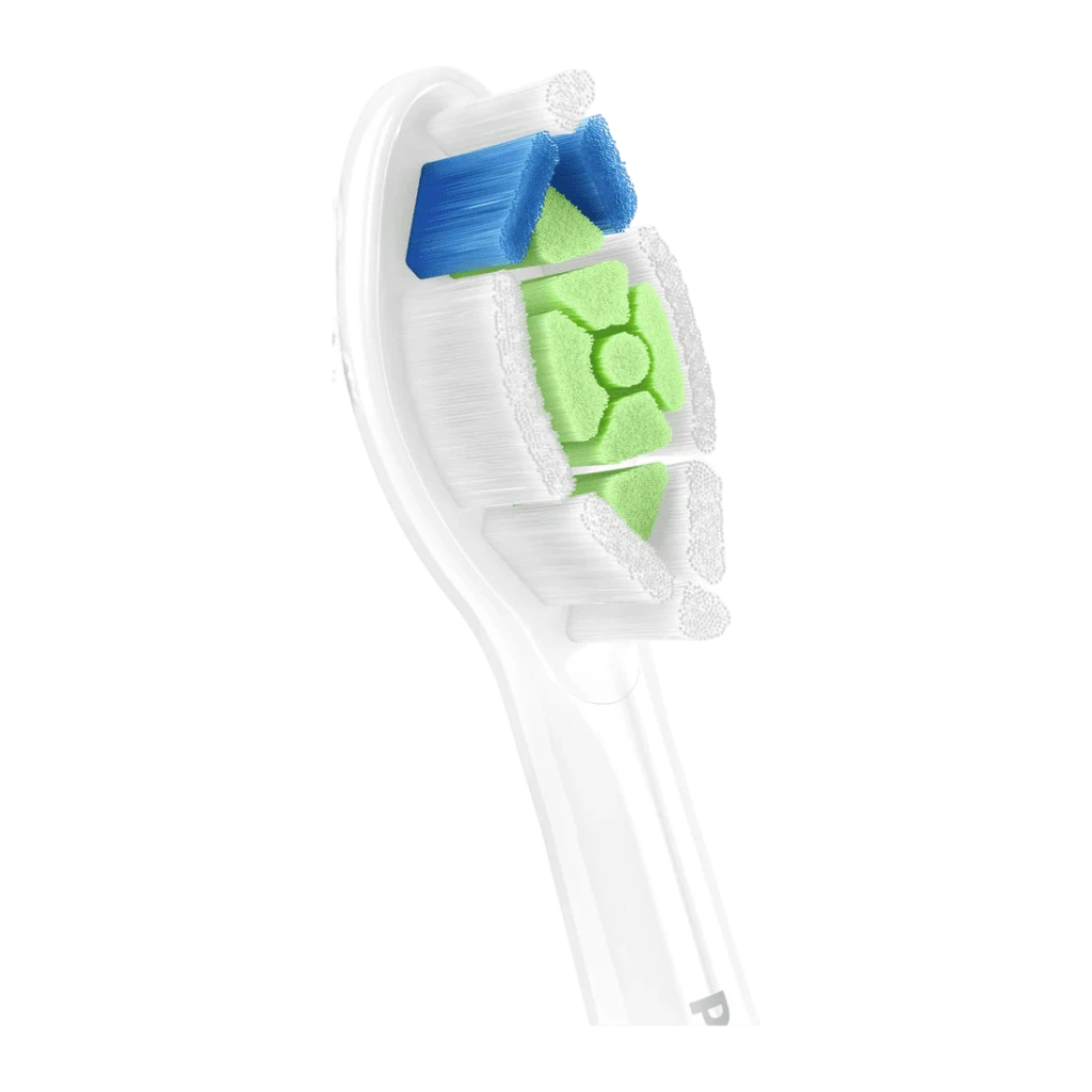 Cabezal de Cepillo Philips Sonicare Optimal White W2 Blanqueamiento Pack 2 Unidades HX6062/87, vista lateral: cerdas azules