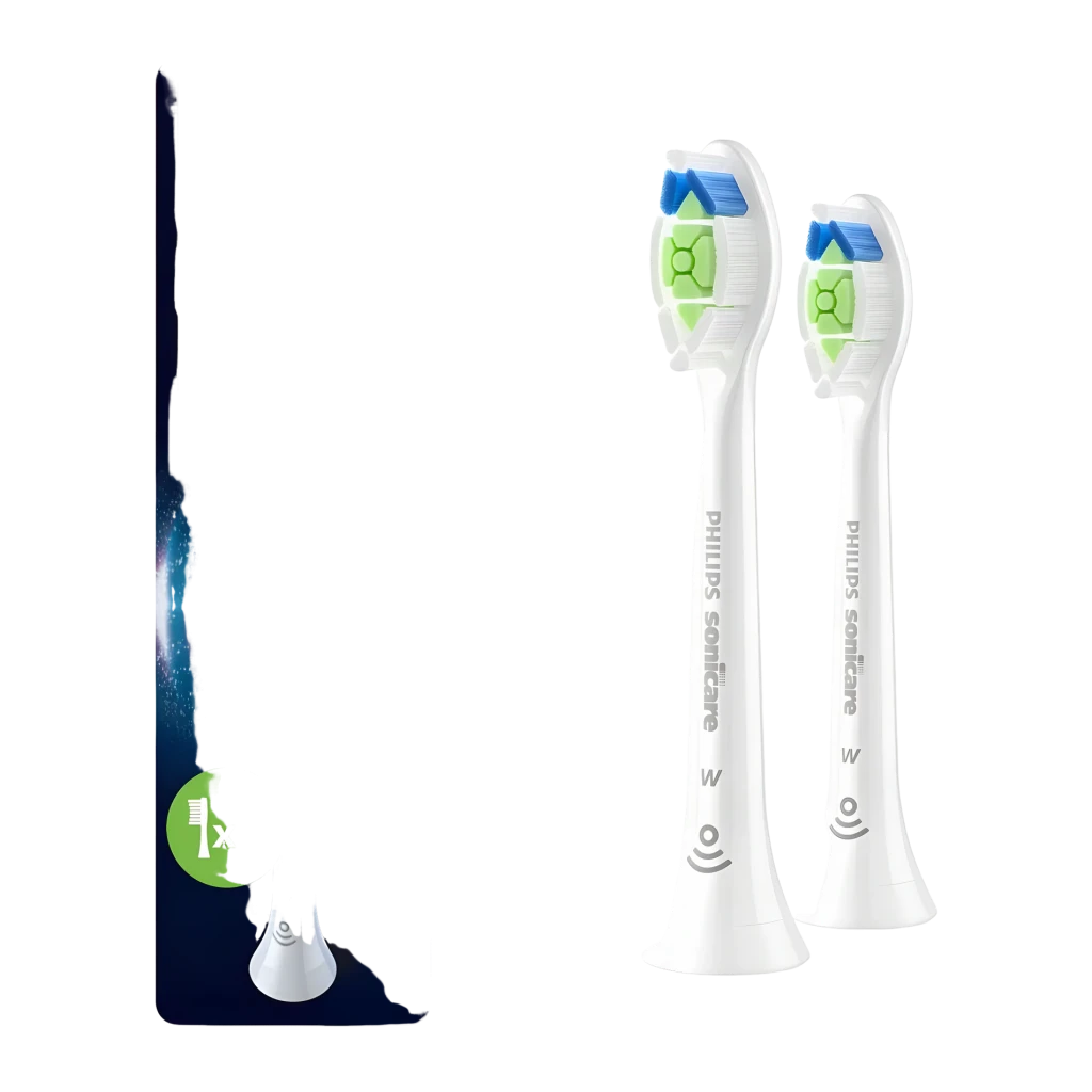 Cabezal de Cepillo Philips Sonicare Optimal White W2 Blanqueamiento Pack 2 Unidades HX6062/87, vista lateral: dos cabezales