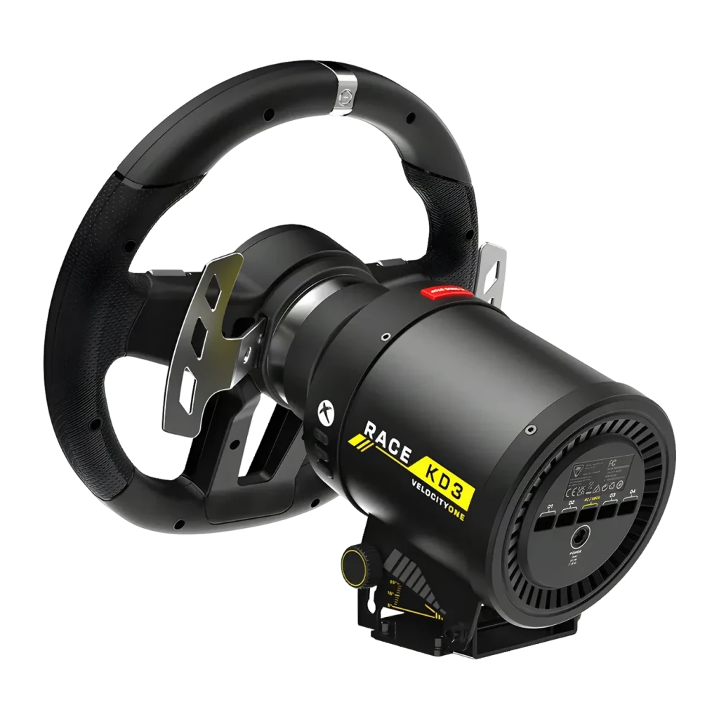 Volante de carreras Turtle Beach VelocityOne Race KD3 Direct Drive Xbox/PC Negro, vista lateral: motor direct drive