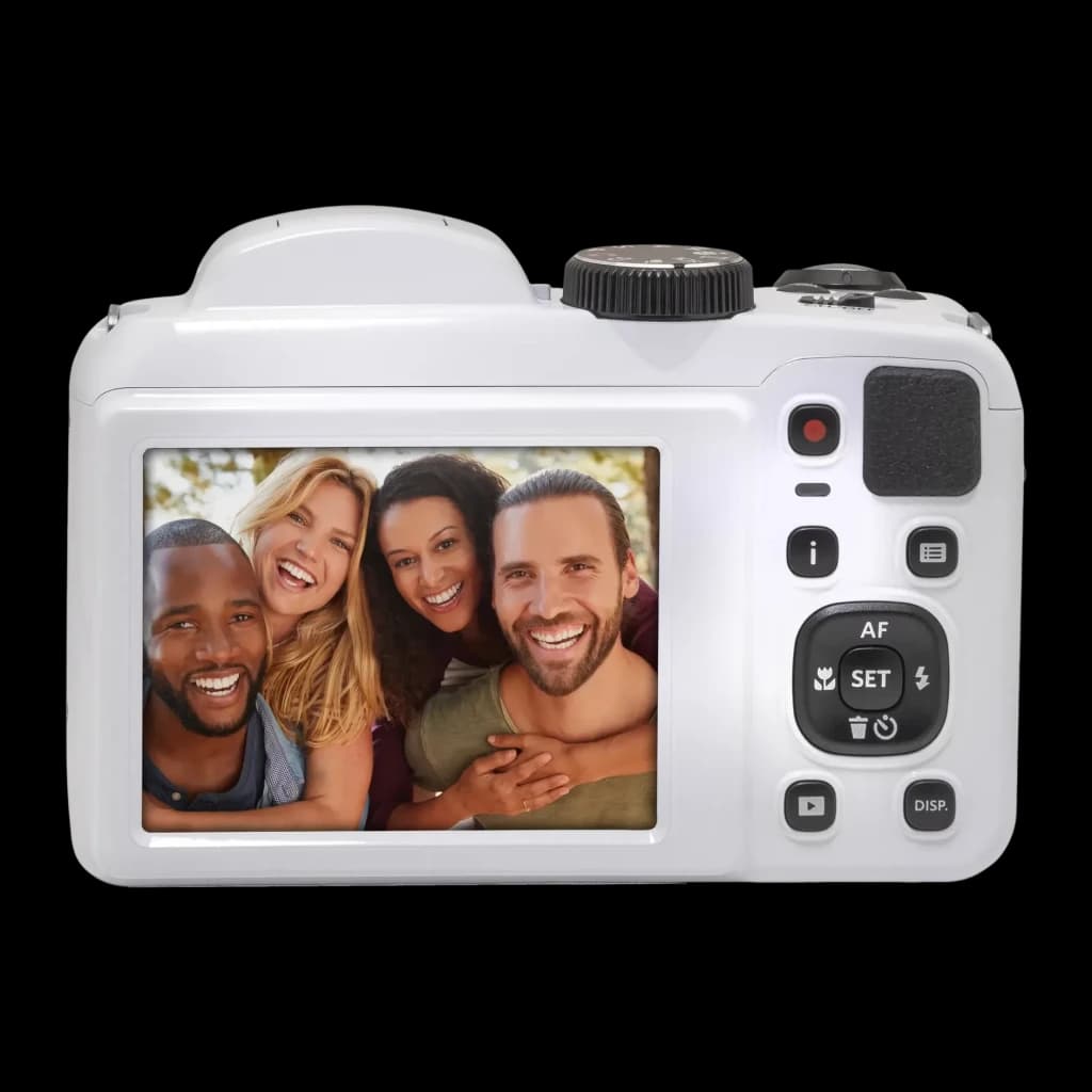 Appareil Bridge Kodak Pixpro AZ255 Blanc BSI CMOS 1/2.3 pouces Full HD 1080p 16MP, vue arrière: écran LCD avec groupe