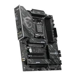 Carte mère MSI X870 Gaming Plus WiFi AMD AM5 DDR5 ATX Noir, vue en perspective: socket AM5, slots DDR5, slots PCIe
