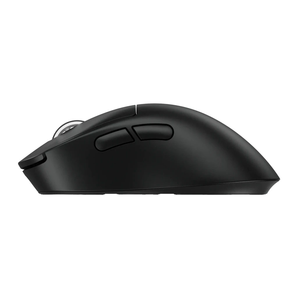 Souris Gaming Logitech G PRO X Superlight 2 DEX Sans Fil LIGHTSPEED 44000 DPI Noir, vue latérale: profil gauche avec molette