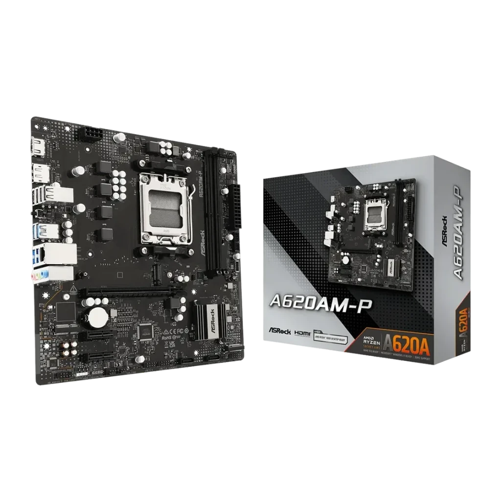 Placa base ASRock A620AM-P AMD A620 AM5 DDR5 Micro ATX Negro