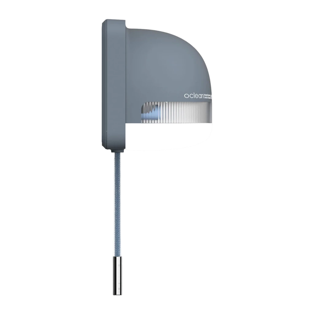 Higienizador para cepillo de dientes Oclean S1 UV-C Corriente alterna Gris, lateral: luz UV-C encendida, rejilla interior