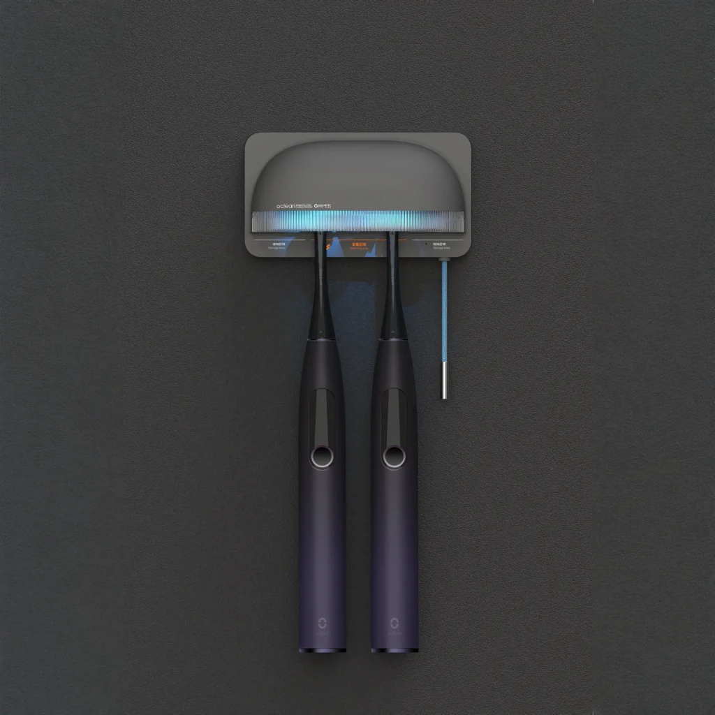 Higienizador para cepillo de dientes Oclean S1 UV-C Corriente alterna Gris, montado en pared: luz UV-C azul activa con dos