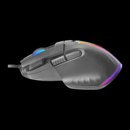 Souris Gaming Mars Gaming MM-XT Câble tressé 1,55 m 12800 DPI RGB Noir, vue latérale: boutons latéraux, réglage DPI