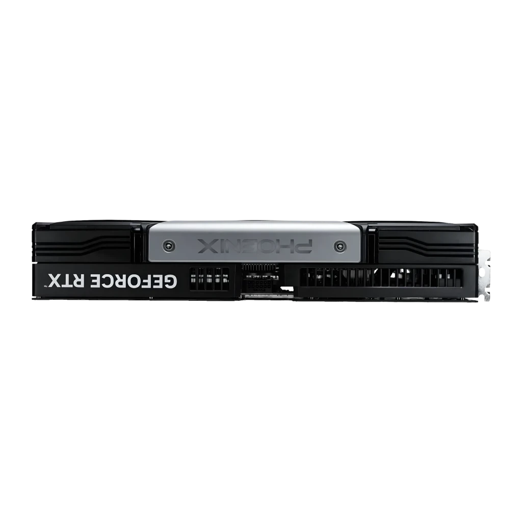 Gainward GeForce RTX 5080 Phoenix GS V1 16GB GDDR7 Negro, vista inferior: conector de alimentación, logo GeForce RTX