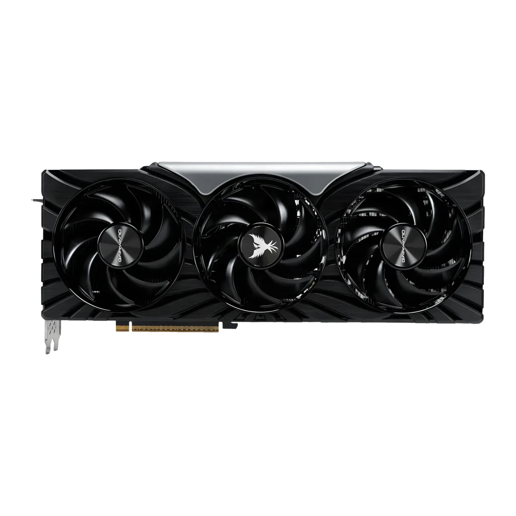 Gainward GeForce RTX 5080 Phoenix GS V1 16GB GDDR7 Negro, vista frontal: tres ventiladores con logo Phoenix central