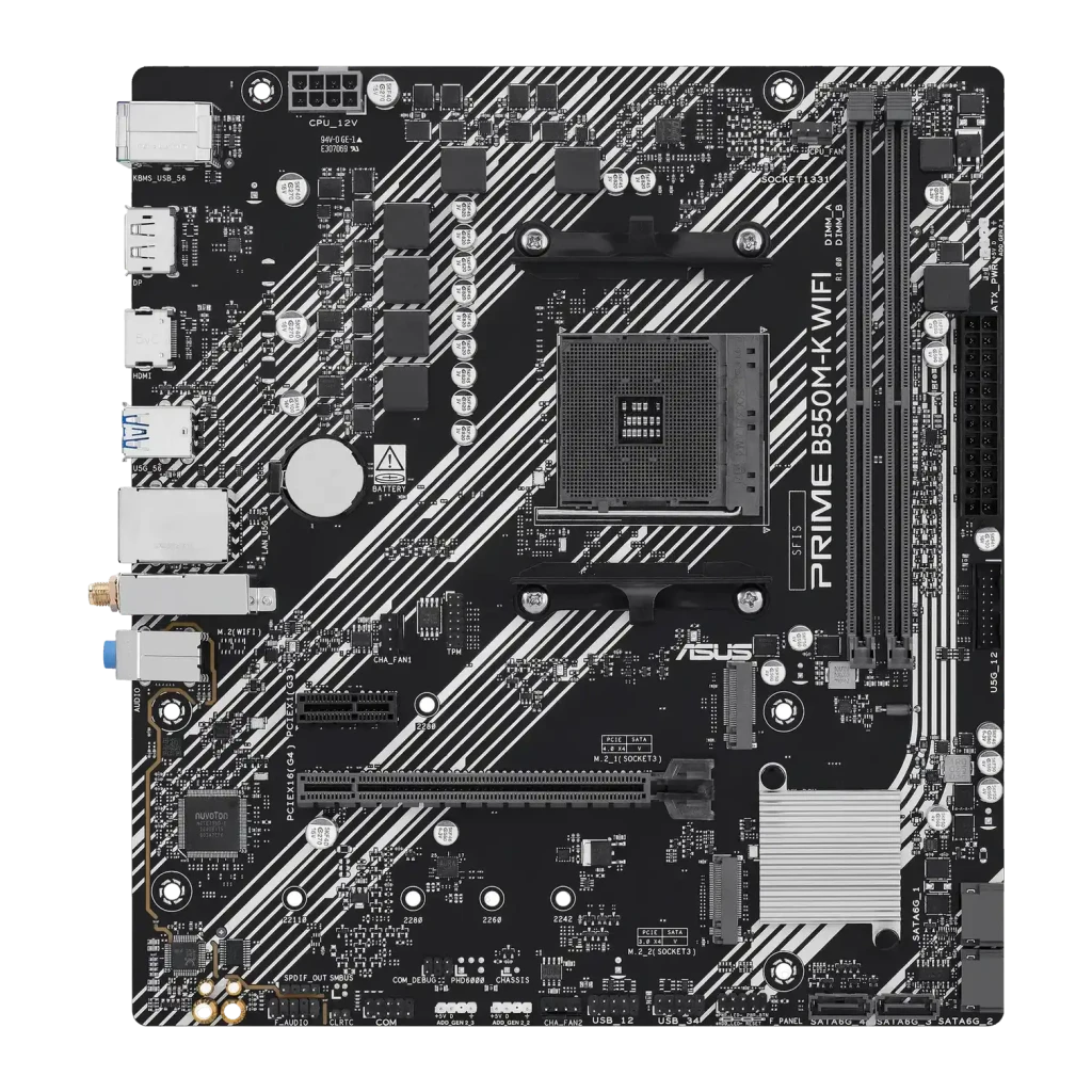 Placa base ASUS PRIME B550M-K WiFi B550 AM4 DDR4 mATX Negro