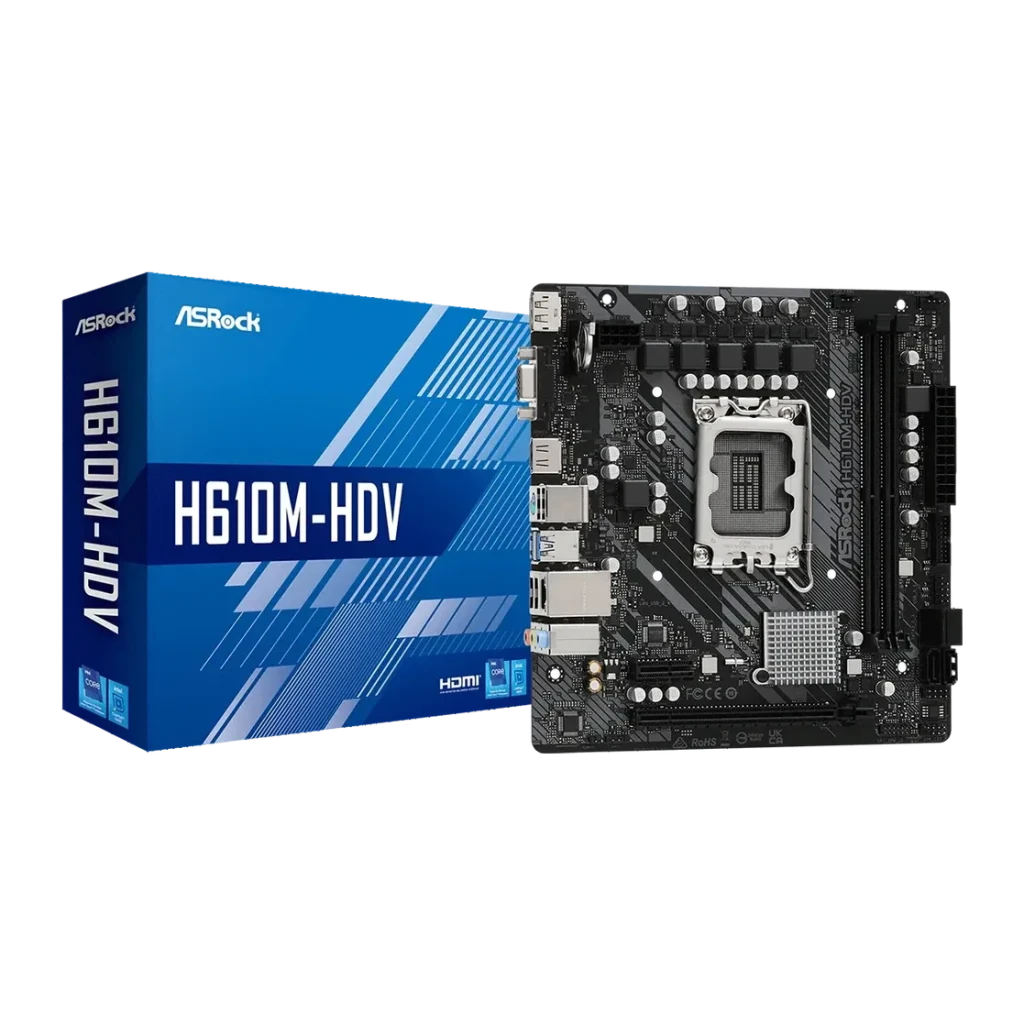 Placa base ASRock H610M-HDV Intel H610 LGA 1700 DDR4 Micro-ATX Negro