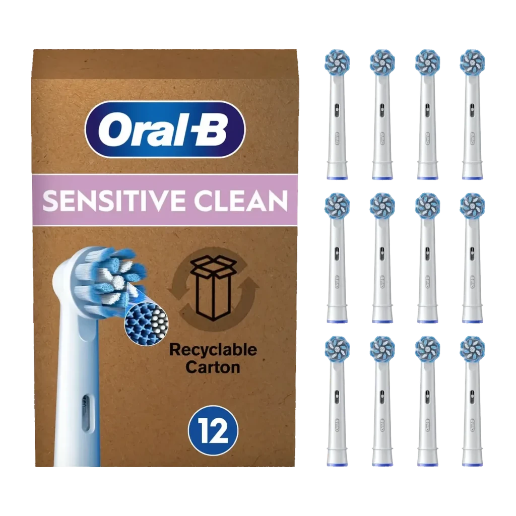 Braun Oral-B Sensitive Clean Cabezales de Recambio para Cepillo Eléctrico, 12 Unidades, Color Blanco