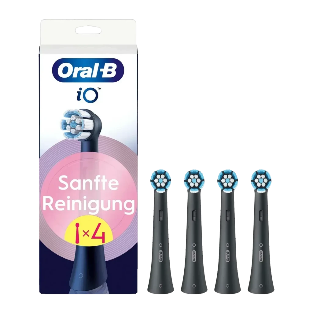 Braun Oral-B iO Gentle Clean Cabezales de Recambio para Cepillo Eléctrico, 4 Unidades, Color Negro
