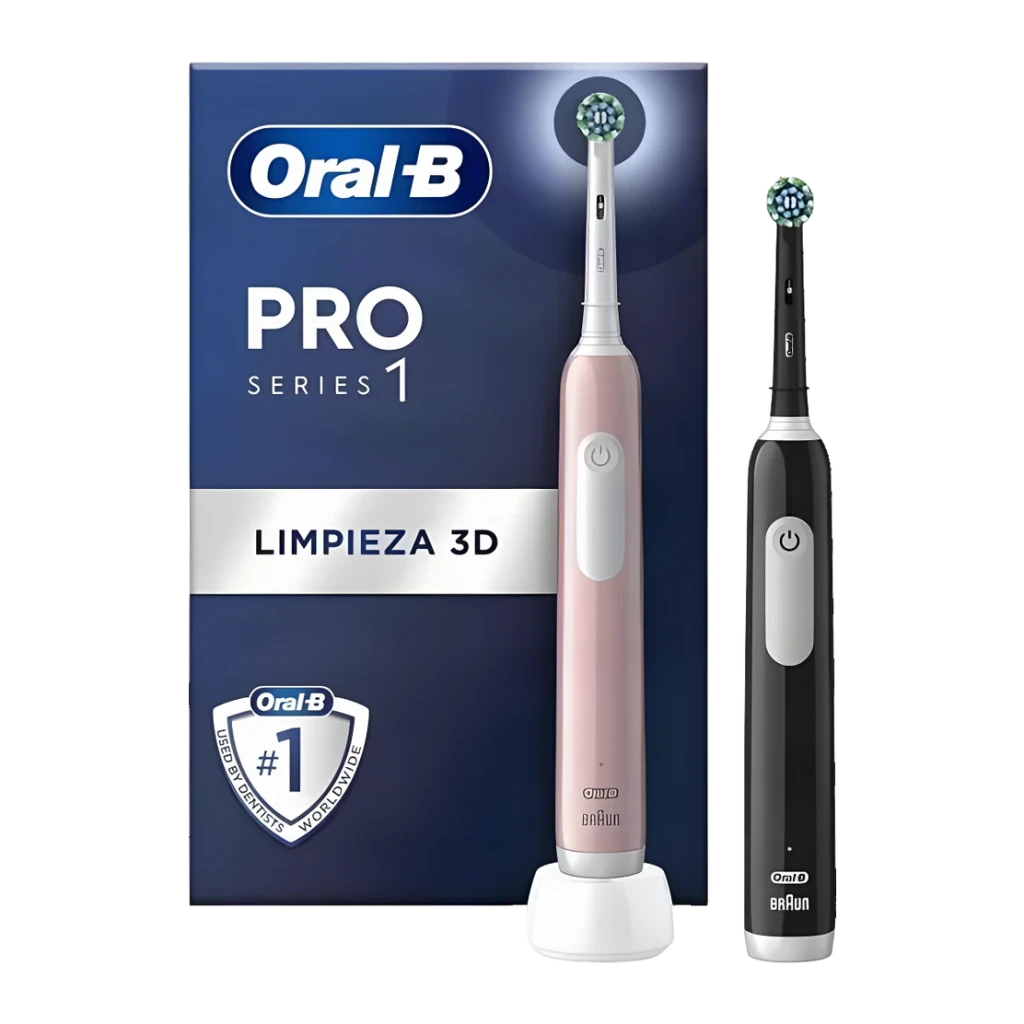 Cepillo Eléctrico Oral-B Pro Series 1 Duo CrossAction Negro/Rosa