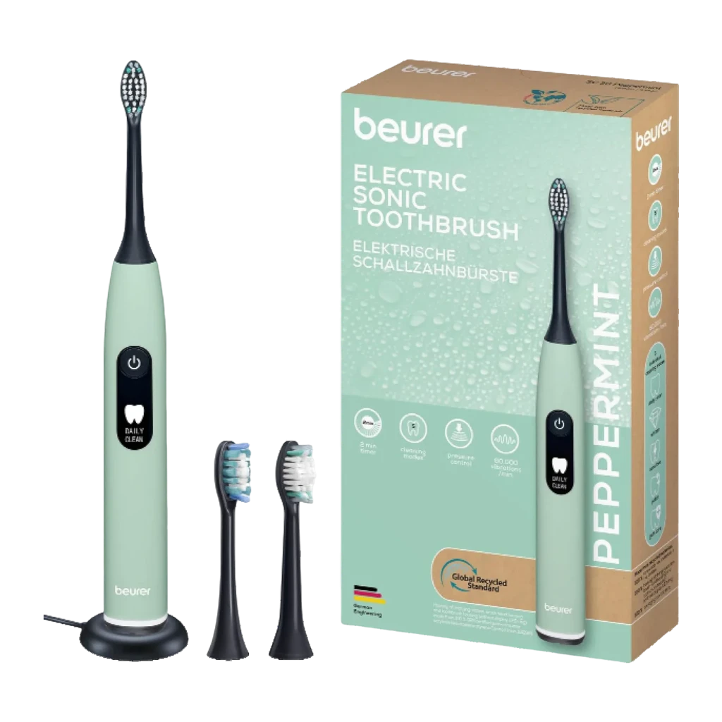 Cepillo Eléctrico Beurer SC 50 Peppermint Green Planet Sónico 80.000 mov/min IPX7
