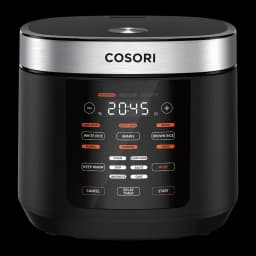 Multicuiseur Cosori Multi-Cooker Chef Edition 5L 970W Noir/Argent, vue avant: panneau tactile avec modes White Rice, Grains