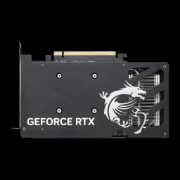 MSI GeForce RTX 5050 Gaming OC 8GB GDDR6 Negro, reverso: backplate negro con logo dragón MSI y texto GeForce RTX