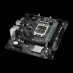 Carte mère ASRock D5 Intel H610 LGA1700 DDR5 Micro ATX Noir H610M-H2/M.2, vue en angle: socket LGA1700, slots DDR5
