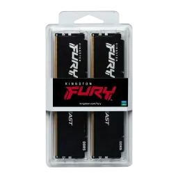 Kingston Fury Beast DDR5 5200MT/s CL40 128Go (4x32Go) Kit Noir, emballage: 4 modules DDR5 noirs en blister transparent