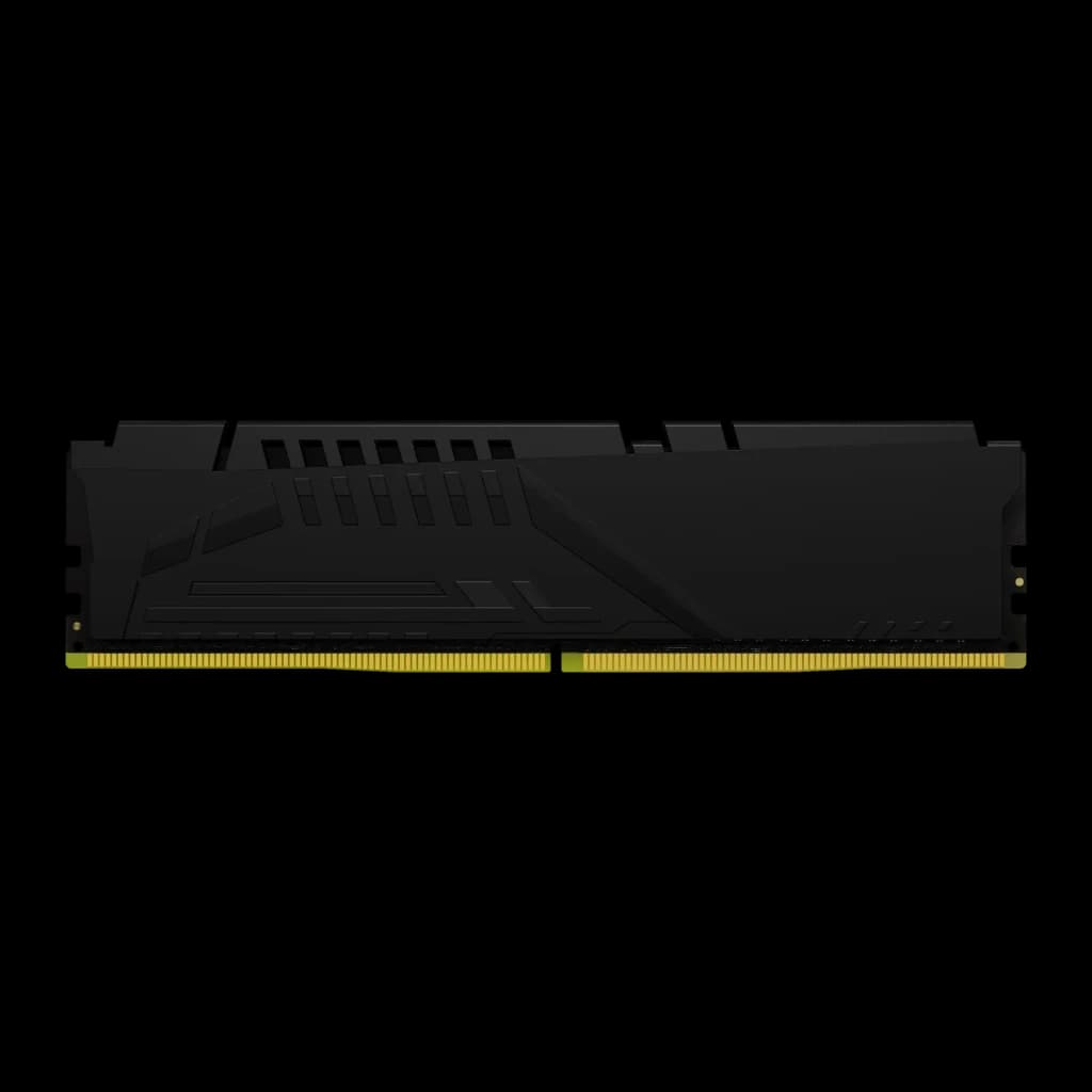 Kingston Fury Beast DDR5 5200MT/s CL40 128Go (4x32Go) Kit Noir, vue latérale: dissipateur noir avec fentes de ventilation