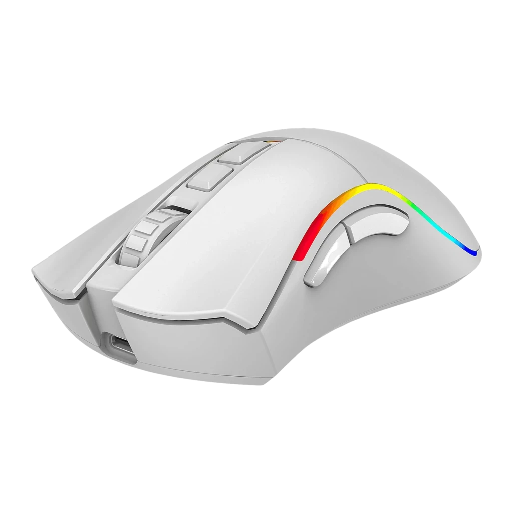 Ratón Gaming Phoenix Technologies Void Elite Inalámbrico 2,4 GHz 19000 DPI RGB Blanco, vista lateral: iluminación RGB