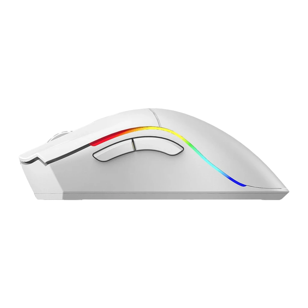 Ratón Gaming Phoenix Technologies Void Elite Inalámbrico 2,4 GHz 19000 DPI RGB Blanco, vista lateral: iluminación RGB