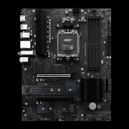 Carte mère MSI PRO B840-S EVO WiFi 6E AMD AM5 DDR5 ATX Noir, vue de dessus: socket AM5, dissipateurs VRM, slots DDR5 et PCIe