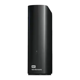 Disque dur externe WD Elements Desktop 22 To USB 3.0 Noir, vue avant: boîtier vertical brillant avec logo WD Elements et LED