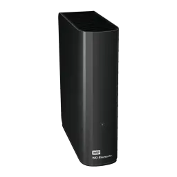 Disque dur externe WD Elements Desktop 22 To USB 3.0 Noir, vue en angle: boîtier vertical avec grilles de ventilation