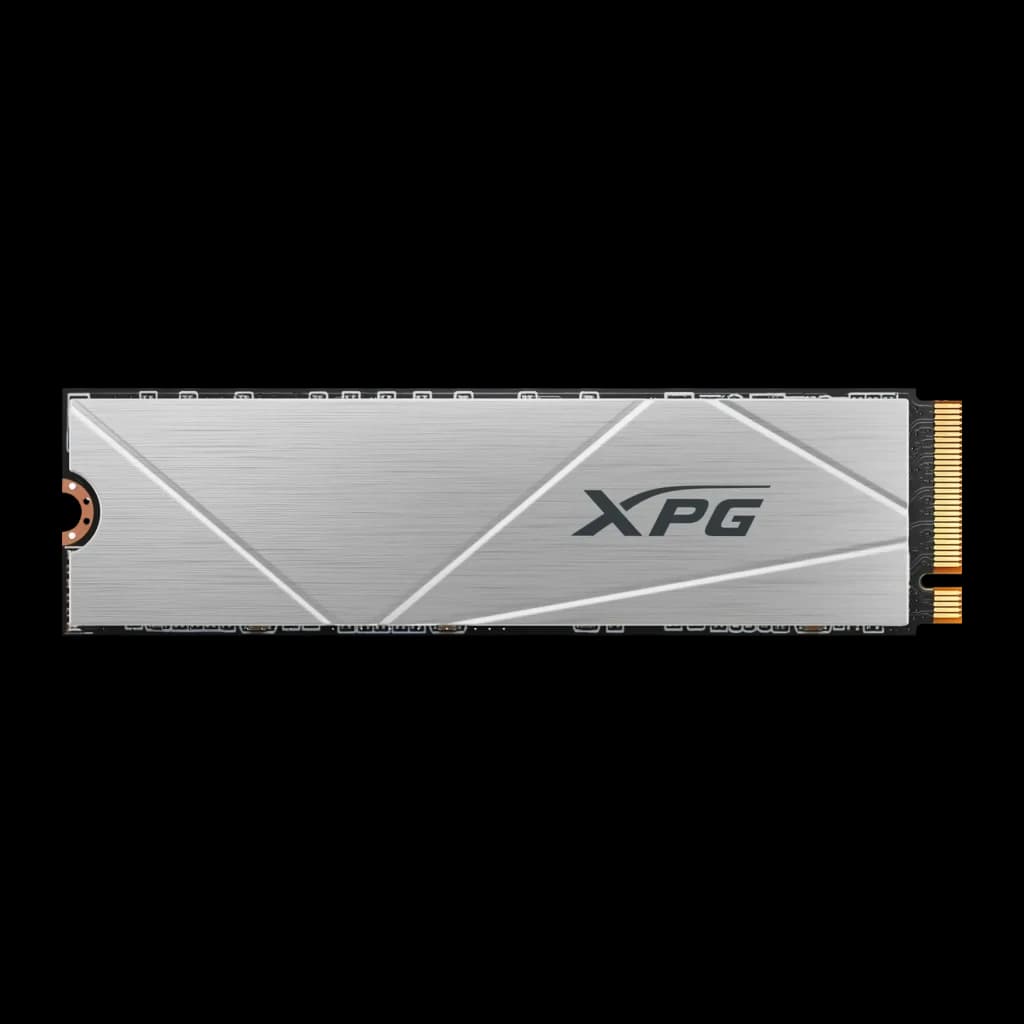 SSD ADATA XPG Gammix S60 1TB M.2 2280 NVMe PCIe 4.0 Con Disipador Plata, vista superior: disipador cepillado con logo XPG
