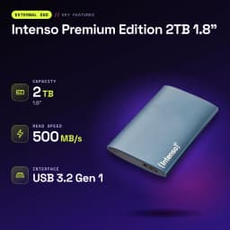 SSD Externo Intenso Premium Edition 2TB 1.8 polegadas USB 3.2 Gen 1 Azul - características