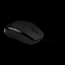Ratón T'nB Shark Mini USB Negro, vista lateral: perfil compacto con rueda central y botones brillantes