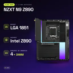 Carte mère NZXT N9 Z890 Intel LGA1851 DDR5 ATX WiFi 7 Noir - caractéristiques