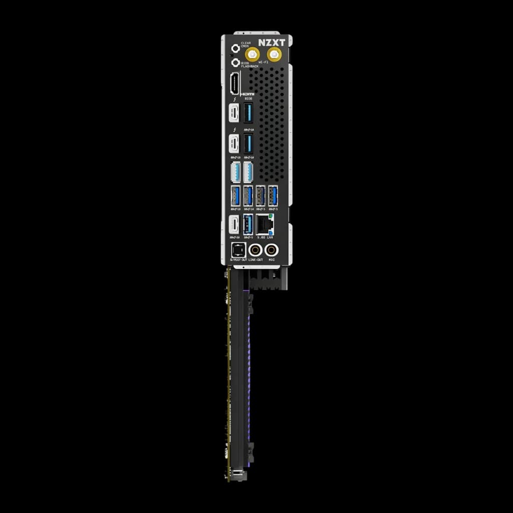 Carte mère NZXT N9 Z890 Intel LGA1851 DDR5 ATX WiFi 7 Noir, panneau arrière: ports USB, HDMI, LAN, audio et antennes WiFi