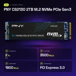 SSD PNY CS2130 2TB M.2 NVMe PCIe Gen3 Negro - características