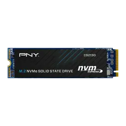 SSD PNY CS2130 2TB M.2 NVMe PCIe Gen3 Negro, vista frontal: etiqueta negra con logo PNY, texto CS2130 y conector dorado M.2