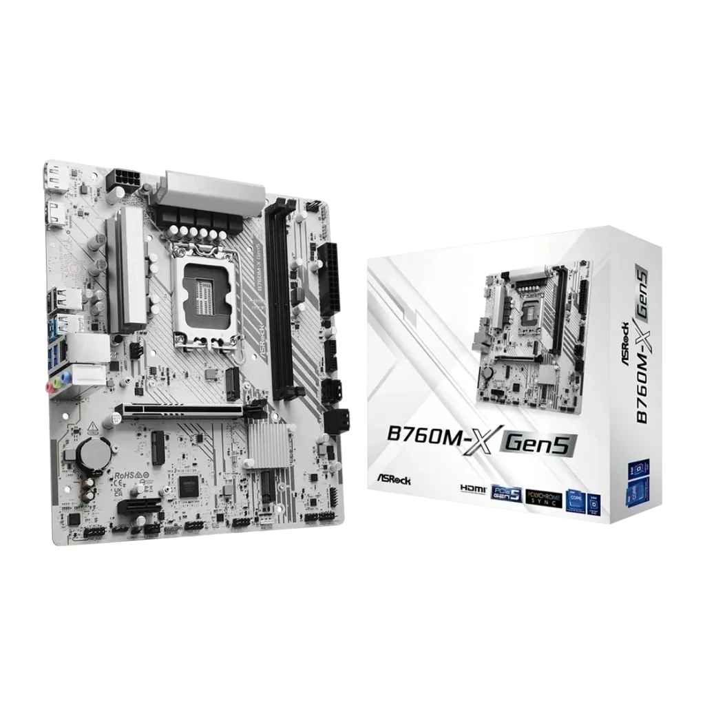 Placa base ASRock B760M-X Gen5 Intel B760 LGA 1700 DDR5 mATX 2.5GbE Blanco