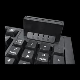 Clavier UNYKAch KB918 Smartcard DNIe Membrane Espagnol Complet 100 % Noir, détail: lecteur de carte intégré au-dessus