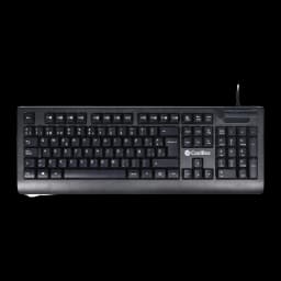 Clavier CoolBox Noir USB avec câble 1,5 m Lecteur DNIe intégré COO-TEC04DNI V4, vue de dessus: disposition complète