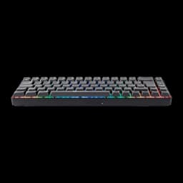 Clavier Gaming GAMIAC TKL69G SF Mécanique Kailh Red Hot-Swap RGB 16.8M Couleurs Noir/Gris, vue de face latérale: bandeau RGB